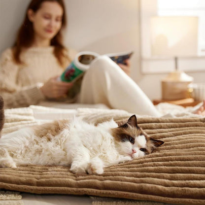 Selbstwärmende Haustiermatte – Ohne Strom, Thermische Wärmematte für Katzen & Kleine Hunde, Rutschfest & Waschbar (Innen & Außen)